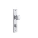 IVER Cambridge Door Knob On Chamfered Backplate | Privacy Lever Set Only | 9 Finishes - Matt Black