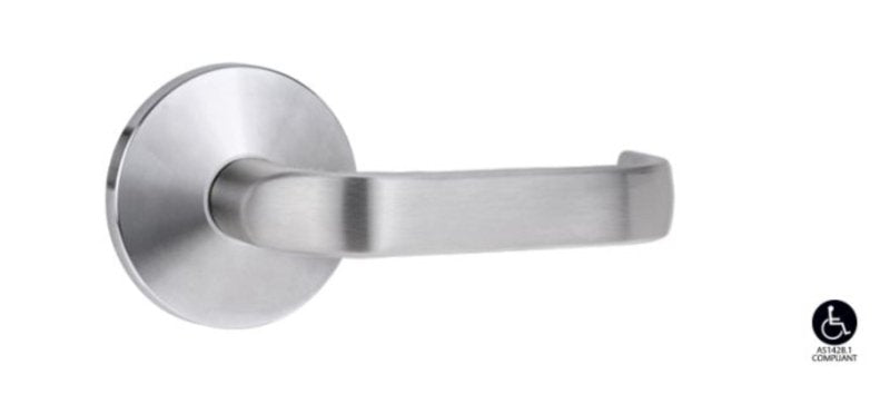 Lockwood 1360 Series 74 Lever on Round Rose Full Set Satin Chrome 1360/1361/74SC - primehardware