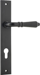 IVER Sarlat Lever Door Handle On Rectangular Backplate | Entrance Lever Set Only | 10 Finishes - Matt Black