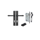 IVER Sarlat Lever Door Handle On Rectangular Backplate | Entrance Kit (Key/Key) | 10 Finishes - Matt Black