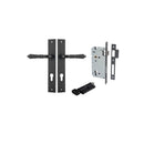 IVER Sarlat Lever Door Handle On Rectangular Backplate | Entrance Kit (Key/Thumb) | 10 Finishes - Matt Black