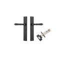 IVER Sarlat Lever Door Handle On Rectangular Backplate | Passage Kit | 10 Finishes - Matt Black
