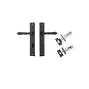 IVER Sarlat Lever Door Handle On Rectangular Backplate | Separate Privacy Kit | 10 Finishes - Matt Black