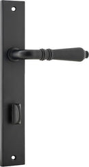 IVER Sarlat Lever Door Handle On Rectangular Backplate | Privacy Lever Set Only | 10 Finishes - Matt Black