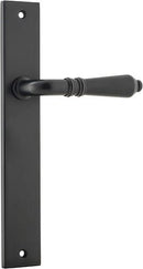 IVER Sarlat Lever Door Handle On Rectangular Backplate | Passage Lever Set Only | 10 Finishes - Matt Black