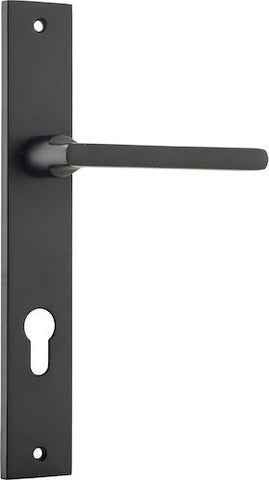 IVER Baltimore Door Lever Handle On Rectangular Backplate | Entrance- Lever Only | 7 Finishes - Matt Black