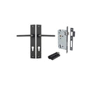 IVER Baltimore Door Lever Handle On Rectangular Backplate | Entrance Kit (Key/Key) | 7 Finishes - Matt Black