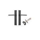 IVER Baltimore Door Lever Handle On Rectangular Backplate | Passage Kit | 7 Finishes - Matt Black