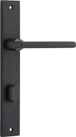 IVER Baltimore Door Lever Handle On Rectangular Backplate | Privacy- Lever Only | 7 Finishes - Matt Black