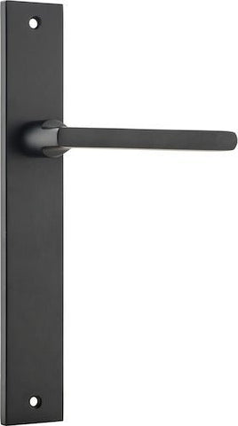IVER Baltimore Door Lever Handle On Rectangular Backplate | Passage- Lever Only | 7 Finishes - Matt Black