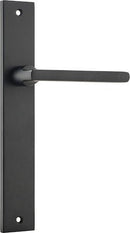 IVER Baltimore Door Lever Handle On Rectangular Backplate | Passage- Lever Only | 7 Finishes - Matt Black