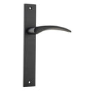 IVER Oxford Door Lever Handle On Rectangular Backplate | Passage Lever Set Only | 4 Finishes - Matt Black