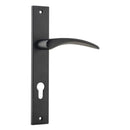 IVER Oxford Door Lever Handle On Rectangular Backplate | Entrance Lever Set Only | 4 Finishes - Matt Black