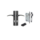 IVER Oxford Door Lever Handle On Rectangular Backplate | Entrance Kit (Key/Key) | 4 Finishes - Matt Black