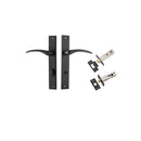 IVER Oxford Door Lever Handle On Rectangular Backplate | Separate Privacy Kit | 4 Finishes - Matt Black