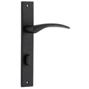 IVER Oxford Door Lever Handle On Rectangular Backplate | Privacy Lever Set Only | 4 Finishes - Matt Black