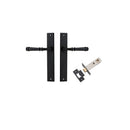 IVER Verona Door Lever Handle On Rectangular Backplate | Passage Kit | 9 Finishes - Matt Black