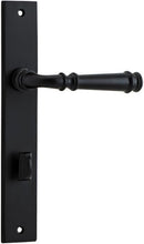 IVER Verona Door Lever Handle On Rectangular Backplate | Privacy Lever Set Only | 9 Finishes - Matt Black