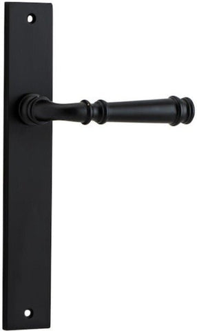 IVER Verona Door Lever Handle On Rectangular Backplate | Passage Lever Set Only | 9 Finishes - Matt Black
