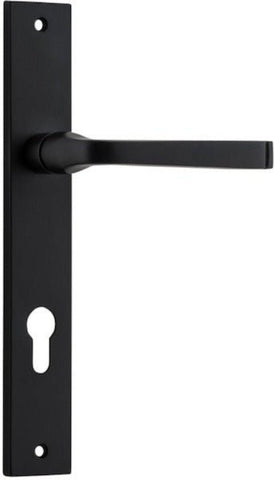 IVER Annecy Door Lever Handle On Rectangular Backplate | Entrance Lever Set Only | 9 Finishes - Matt Black