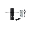 IVER Annecy Door Lever Handle On Rectangular Backplate | Entrance Kit (Key/Thumb) | 9 Finishes - Matt Black