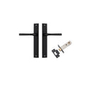 IVER Annecy Door Lever Handle On Rectangular Backplate | Passage Kit | 9 Finishes - Matt Black