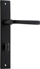 IVER Annecy Door Lever Handle On Rectangular Backplate | Privacy Lever Set Only | 9 Finishes - Matt Black