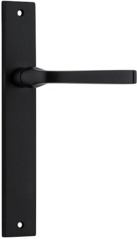 IVER Annecy Door Lever Handle On Rectangular Backplate | Passage Lever Set Only | 9 Finishes - Matt Black