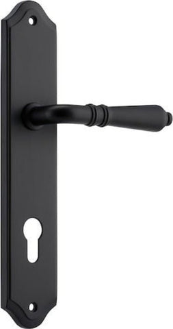IVER Sarlat Lever Door Handle On Shouldered Backplate | Entrance Lever Set Only | 10 Finishes - Matt Black