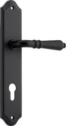 IVER Sarlat Lever Door Handle On Shouldered Backplate | Entrance Lever Set Only | 10 Finishes - Matt Black