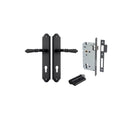 IVER Sarlat Lever Door Handle On Shouldered Backplate | Entrance Kit (Key/Key) | 10 Finishes - Matt Black
