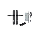 IVER Sarlat Lever Door Handle On Shouldered Backplate | Entrance Kit (Key/Thumb) | 10 Finishes - Matt Black