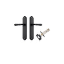 IVER Sarlat Lever Door Handle On Shouldered Backplate | Passage Kit | 10 Finishes - Matt Black