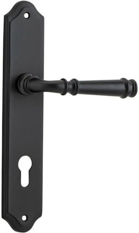 IVER Verona Door Lever Handle On Shouldered Backplate | Entrance Lever Set Only | 9 Finishes - Matt Black