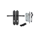 IVER Verona Door Lever Handle On Shouldered Backplate | Entrance Kit (Key/Thumb) | 9 Finishes - Matt Black