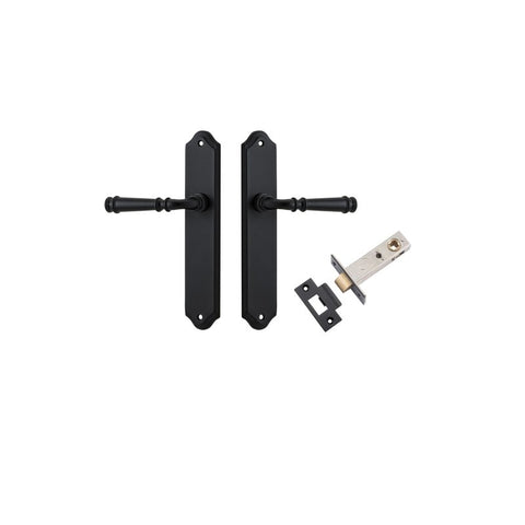 IVER Verona Door Lever Handle On Shouldered Backplate | Passage Kit | 9 Finishes - Matt Black