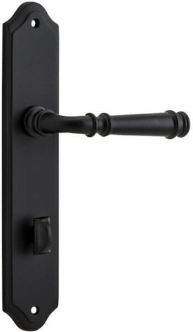 IVER Verona Door Lever Handle On Shouldered Backplate | Privacy Lever Set Only | 9 Finishes - Matt Black