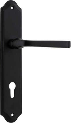 IVER Annecy Door Lever Handle On Shouldered Backplate | Entrance Lever Set Only | 9 Finishes - Matt Black