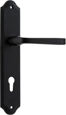 IVER Annecy Door Lever Handle On Shouldered Backplate | Entrance Lever Set Only | 9 Finishes - Matt Black