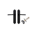 IVER Annecy Door Lever Handle On Shouldered Backplate | Passage Kit | 9 Finishes - Matt Black