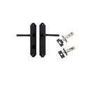 IVER Annecy Door Lever Handle On Shouldered Backplate | Separate Privacy Kit | 9 Finishes - Matt Black