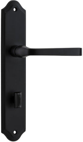 IVER Annecy Door Lever Handle On Shouldered Backplate | Privacy Lever Set Only | 9 Finishes - Matt Black