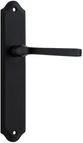 IVER Annecy Door Lever Handle On Shouldered Backplate | Passage Lever Set Only | 9 Finishes - Matt Black