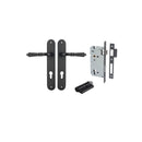 Iver Sarlat Solid Brass Door Lever on Oval Backplate | Entrance Kit (Key/Key) | 10 Finishes - Matt Black