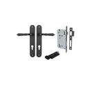 Iver Sarlat Solid Brass Door Lever on Oval Backplate | Entrance Kit (Key/Thumb) | 10 Finishes - Matt Black