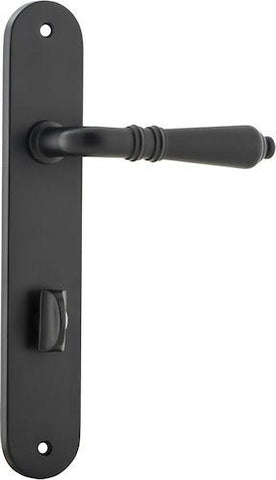 Iver Sarlat Solid Brass Door Lever on Oval Backplate | Privacy Lever Set Only | 10 Finishes - Matt Black