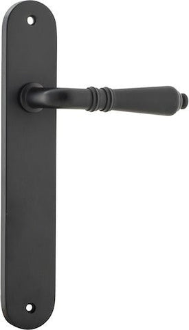 Iver Sarlat Solid Brass Door Lever on Oval Backplate | Passage Lever Set Only | 10 Finishes - Matt Black