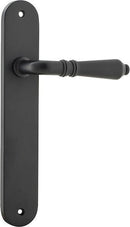 Iver Sarlat Solid Brass Door Lever on Oval Backplate | Passage Lever Set Only | 10 Finishes - Matt Black
