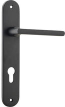 Iver Baltimore Solid Brass Door Lever on Oval Backplate | Entrance Lever Set Only | 7 Finishes - Matt Black