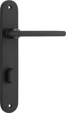 Iver Baltimore Solid Brass Door Lever on Oval Backplate | Privacy Lever Set Only | 7 Finishes - Matt Black